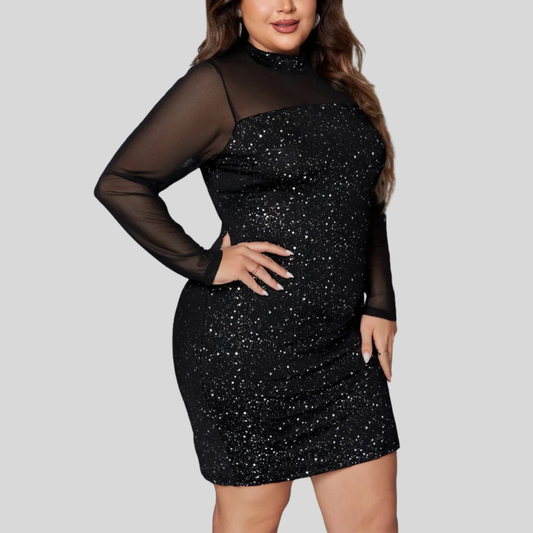 Glitter Plus Size Mini Dress