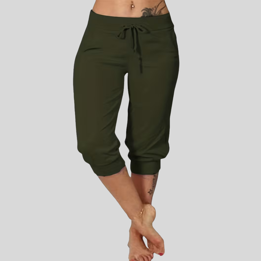 Plus Size Drawstring Capri Pants
