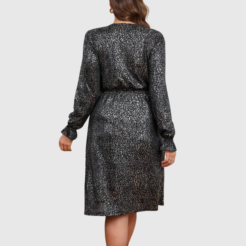 V Neck Plus Size Midi Dress