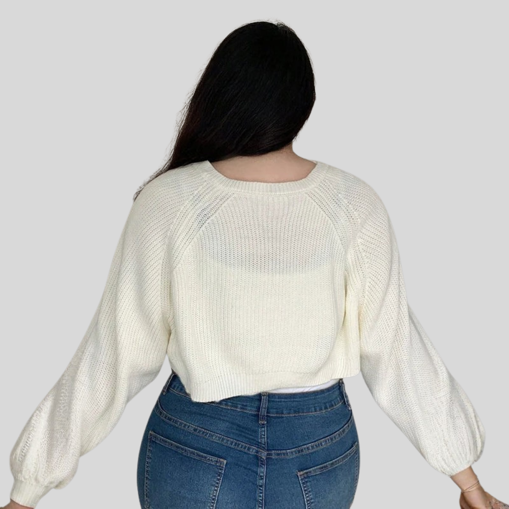 Cropped Open Plus Size Cardigan