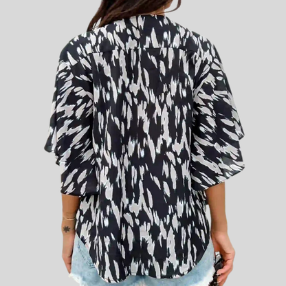 Spotted Print Plus Size Blouse