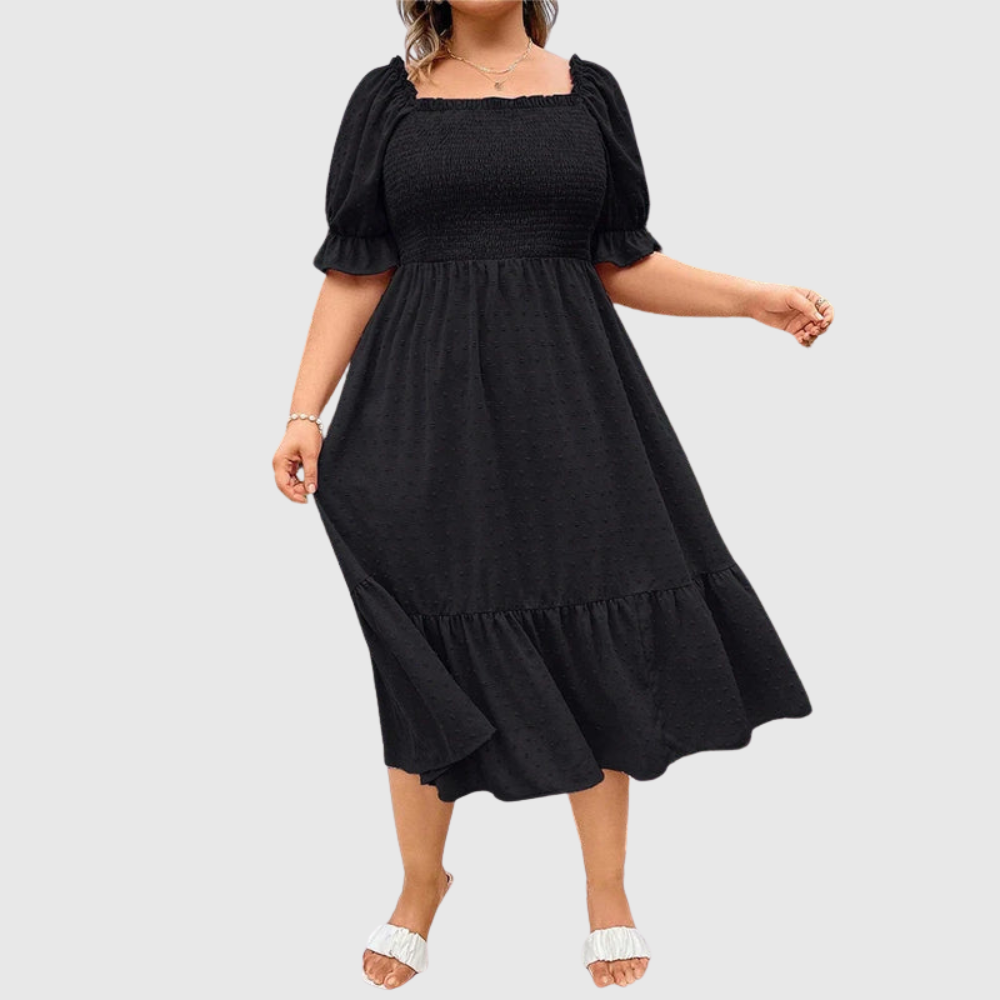 Square Neck Plus Size Dress