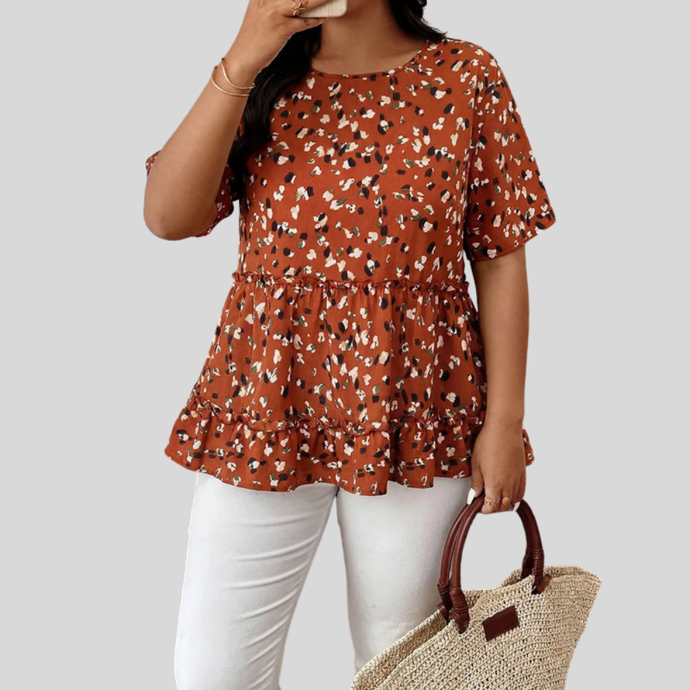 Plus Size Ruffle Summer Blouse