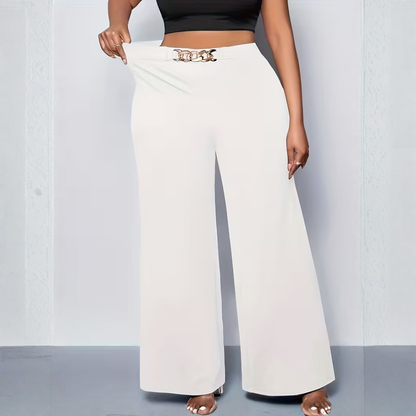 Plus Size Chain Detail Wide Leg Pants