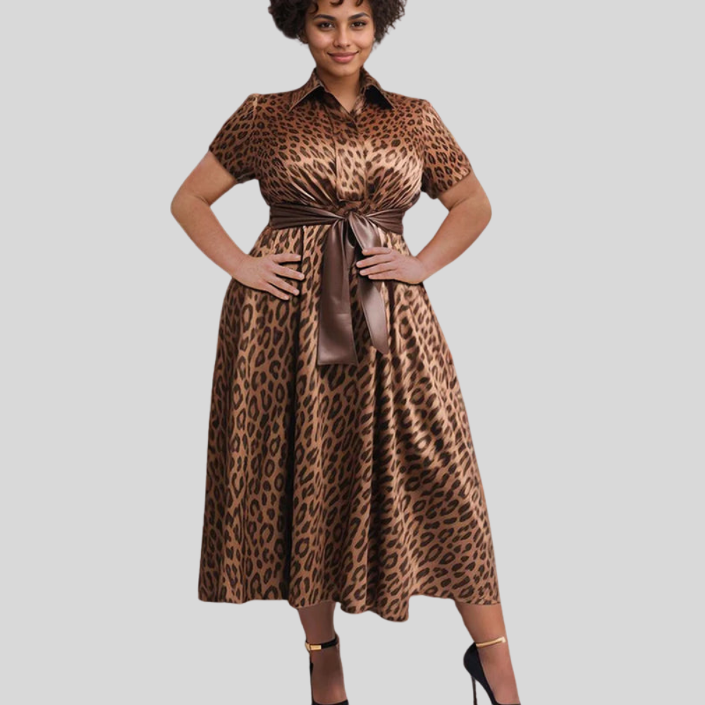 Plus Size Leopard Summer Dress