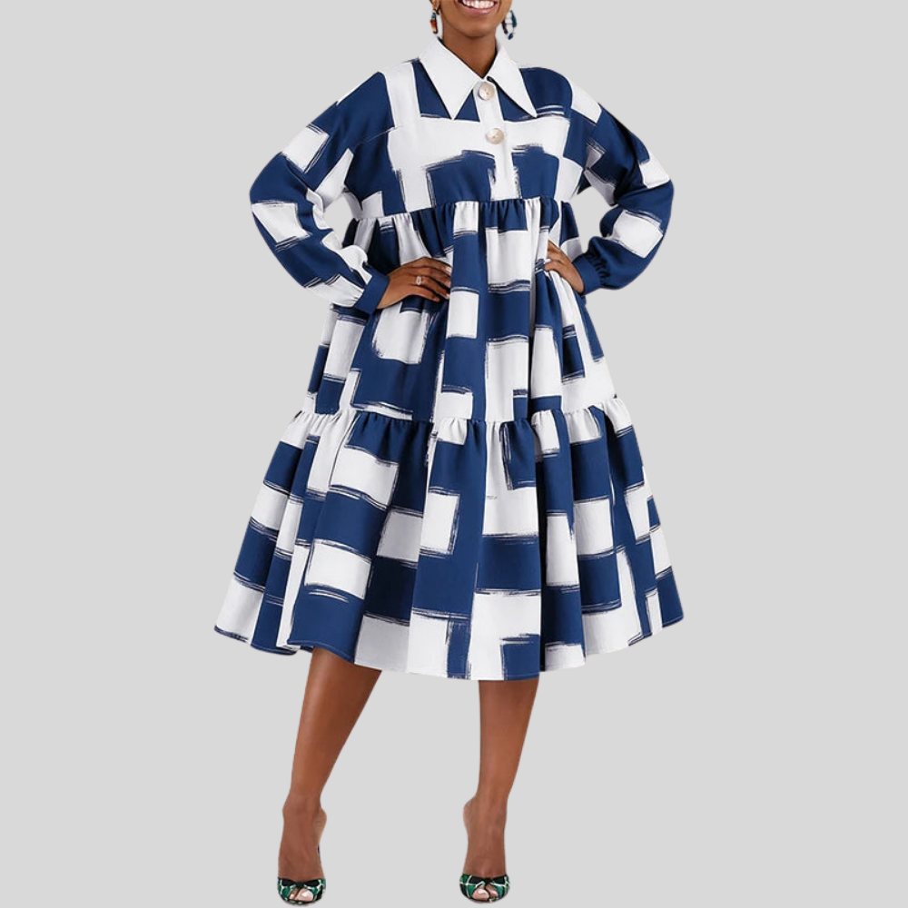 Stylish Plus Size Print Dress