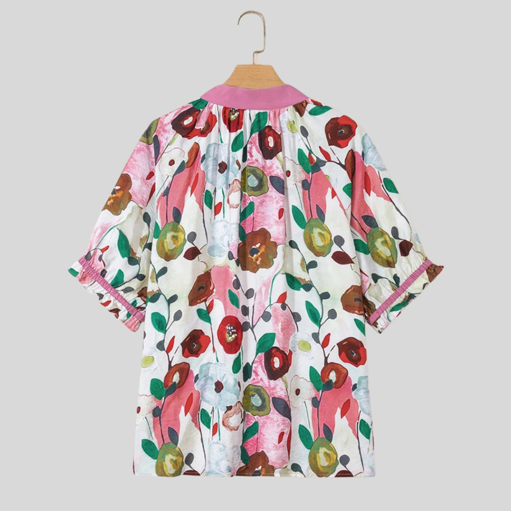 Floral Puff Plus Size Blouse