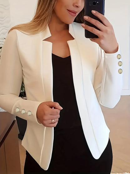 Red Button Detail Office Blazer