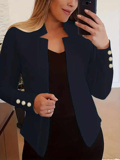 Red Button Detail Office Blazer