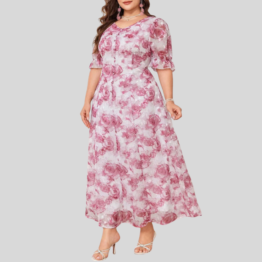 Bloom Puff Plus Size Maxi Dress