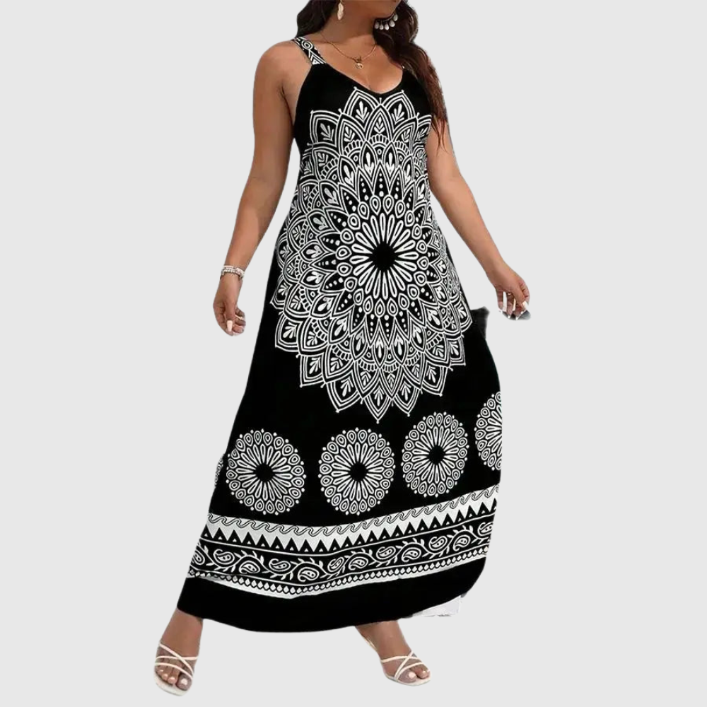 Backless Plus Size Maxi Dress