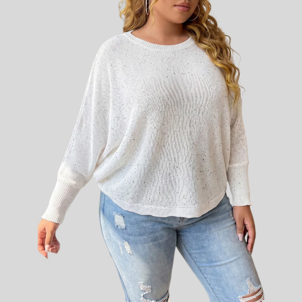 Sequin Batwing Plus Size Blouse