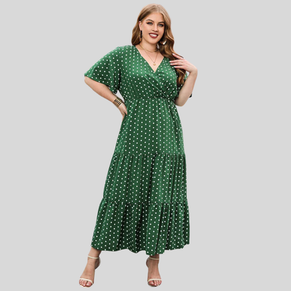 Plus Size Polka Maxi Dress