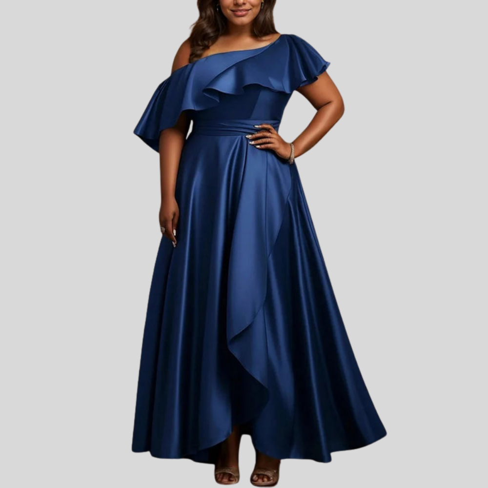 Plus Size Ruffle Formal Gown