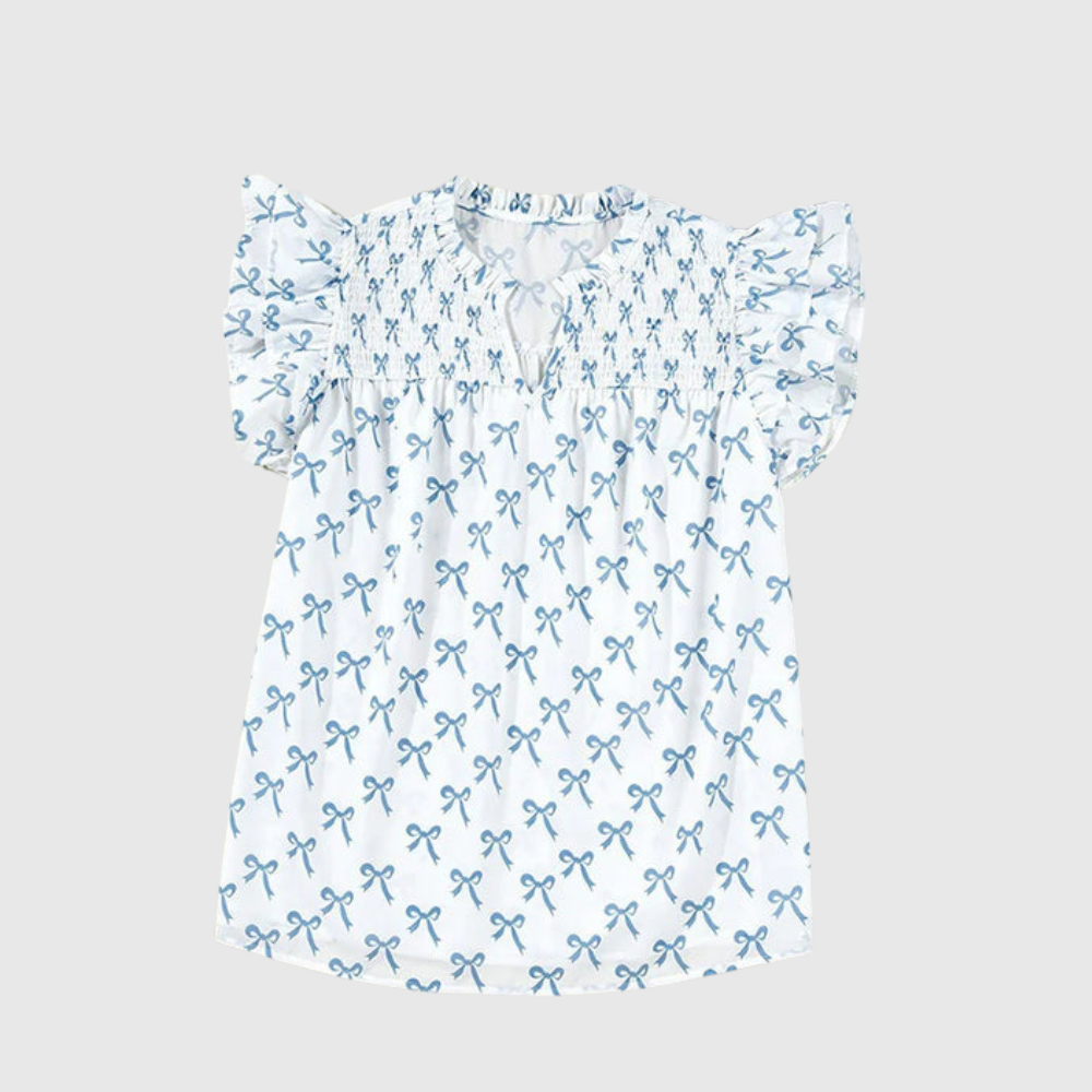 Bow Ruffle Plus Size Blouse