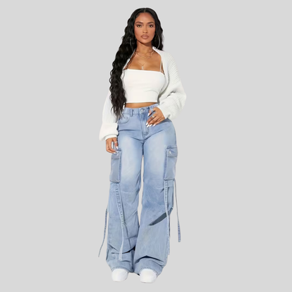 High Waist Cargo Pocket Pants