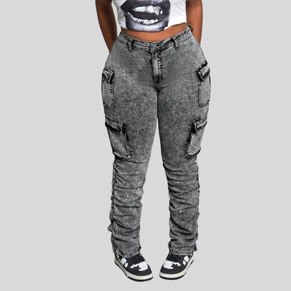Distressed Cargo Pocket Style Pants