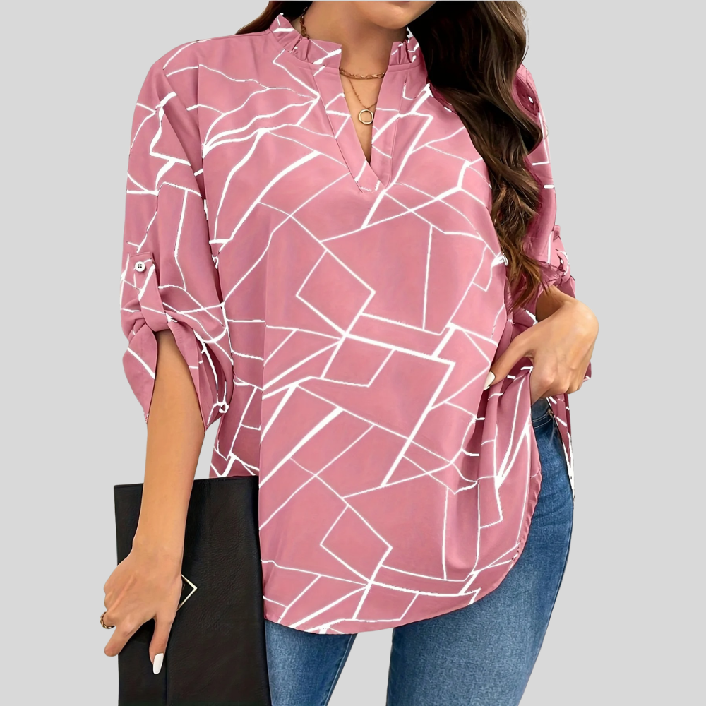 V Neck Plus Size Blouse