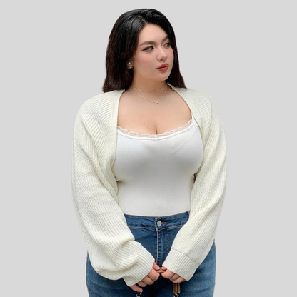 Cropped Open Plus Size Cardigan