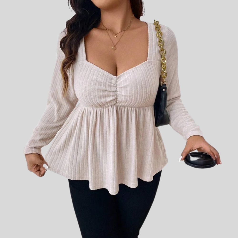 Sweetheart Peplum Plus Size Blouse