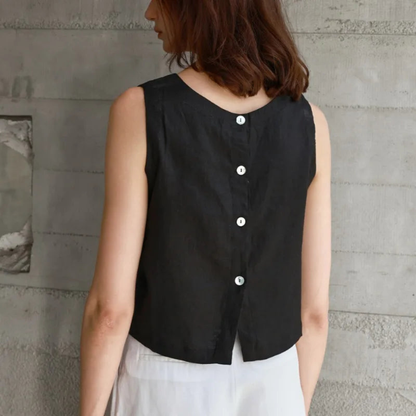 Reversible Casual Sleeveless Crop Top