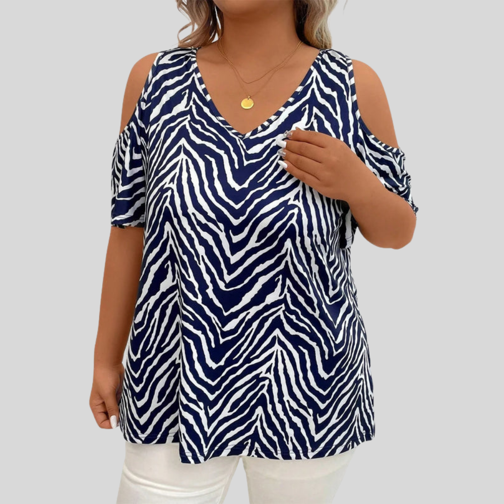 Shoulder Cutout V-Neck Top