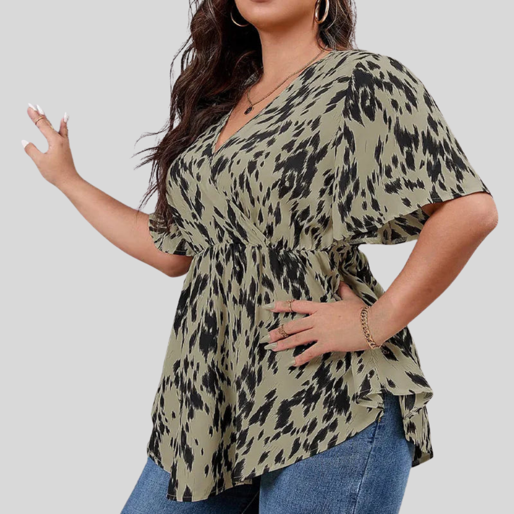 Plus Size Printed Summer Blouse