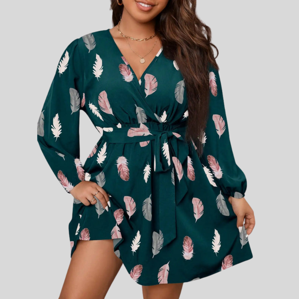 Plus Size Feather Mini Dress