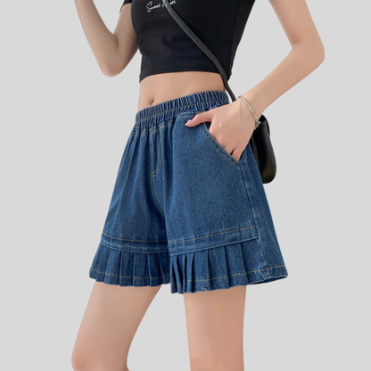 Pleated Waist Plus Size Shorts