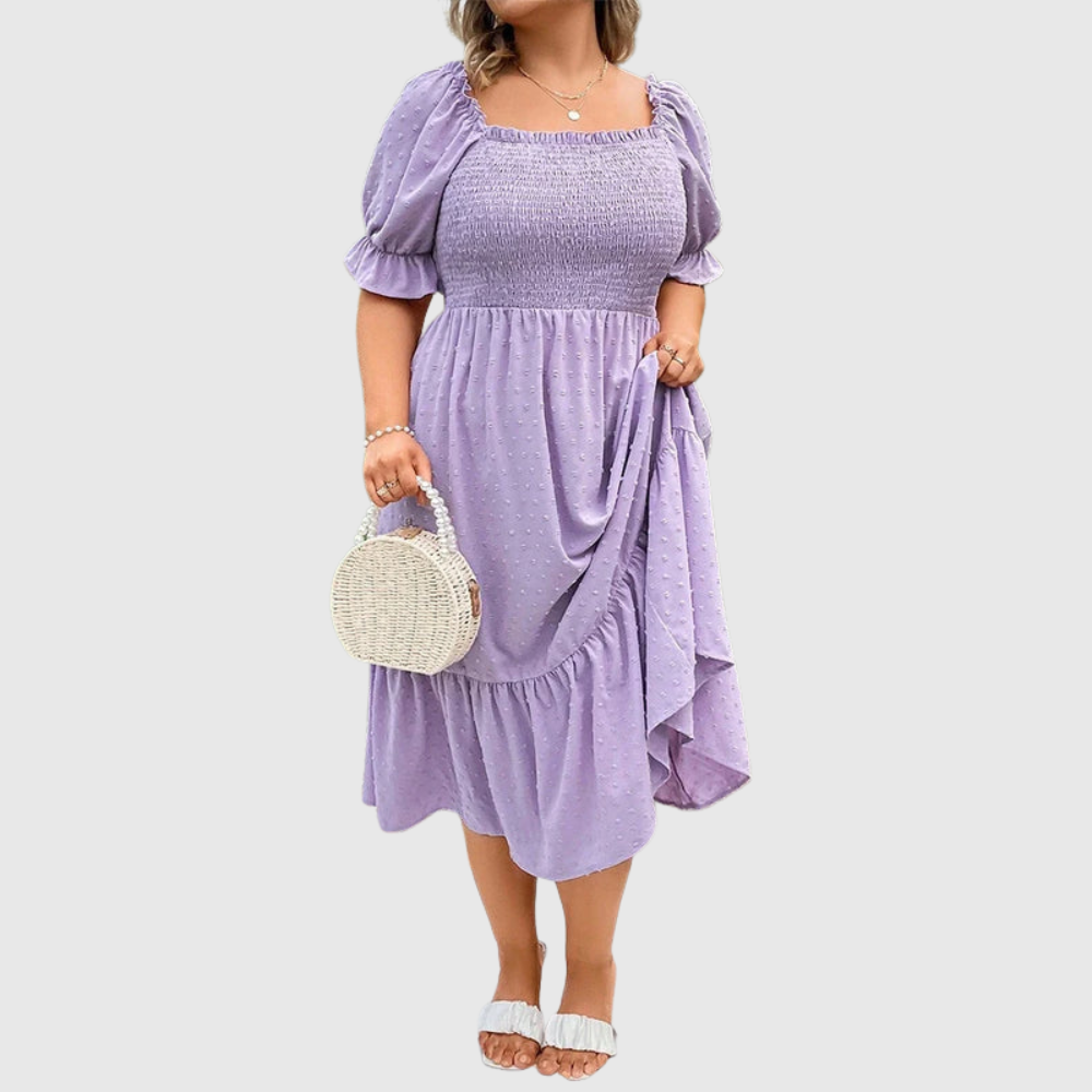 Square Neck Plus Size Dress