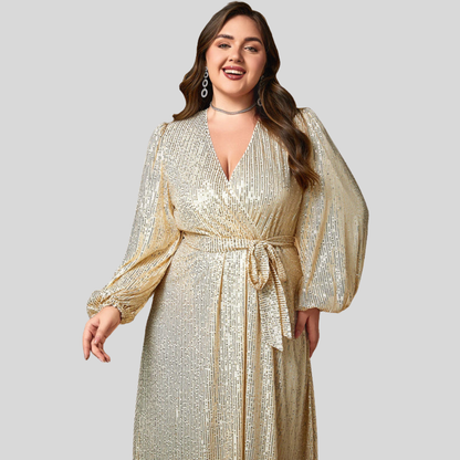 Plus Size Sequin Puff Dress