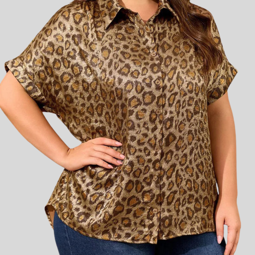 Leopard Chic Plus Size Blouse