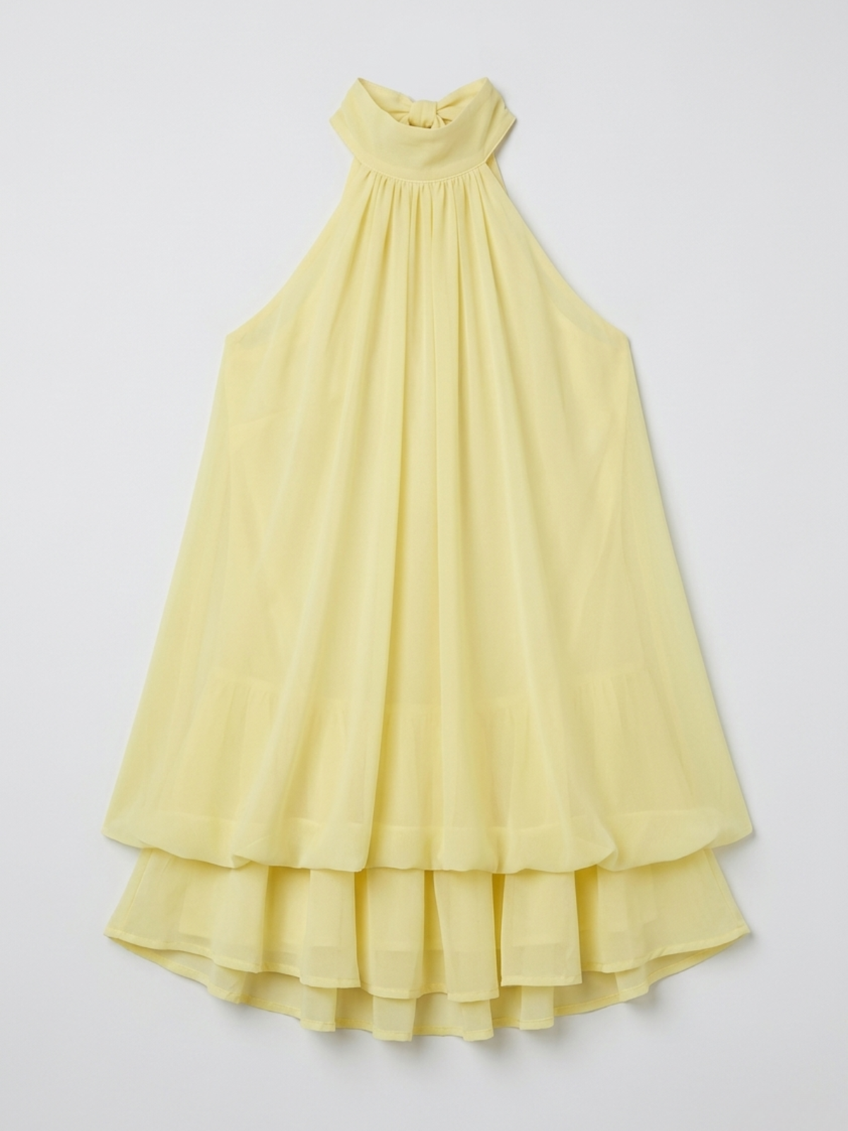 Chiffon Halterneck A-Line Mini Dress for Women