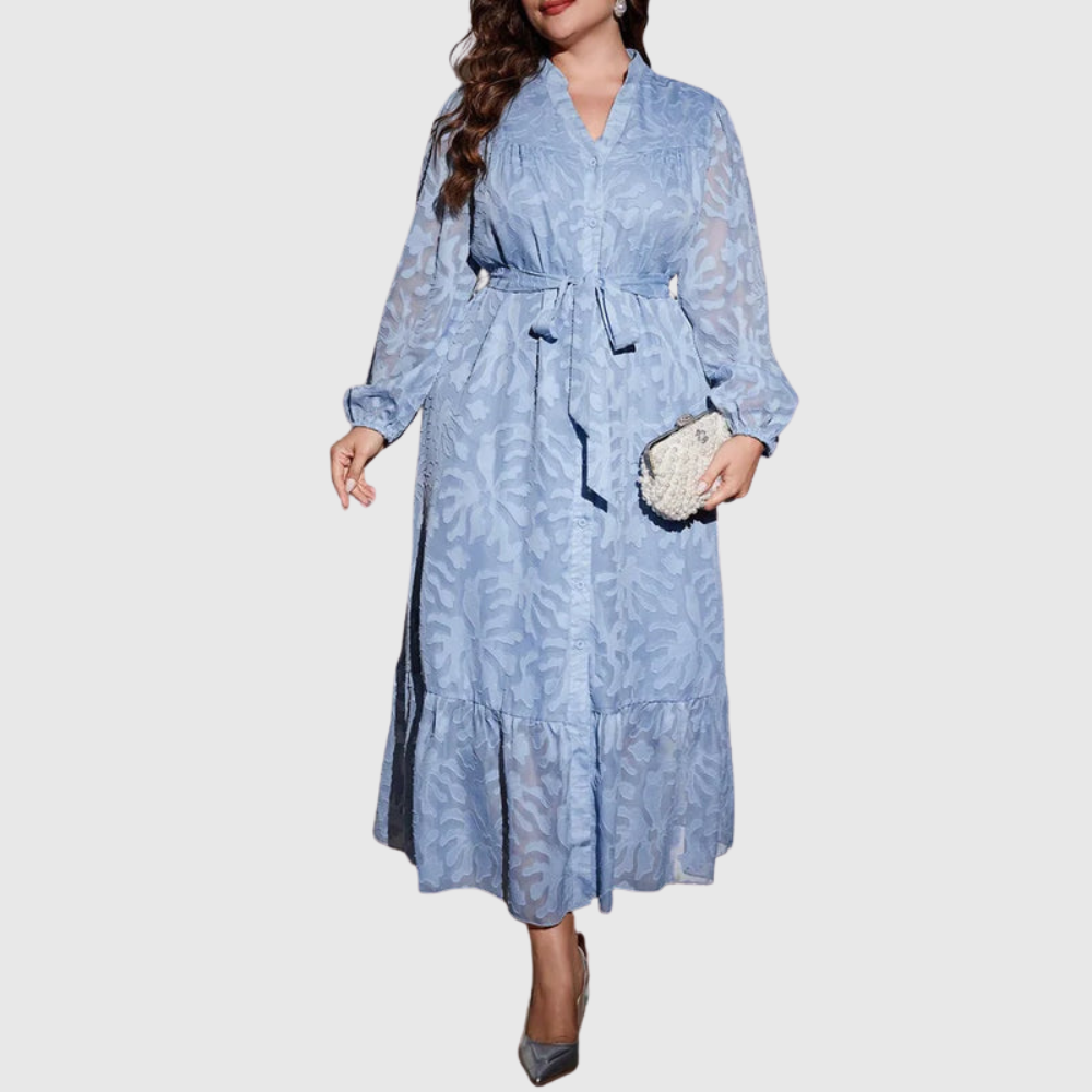 Belted Plus Size Shirt Dress