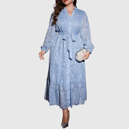 Belted Plus Size Shirt Dress