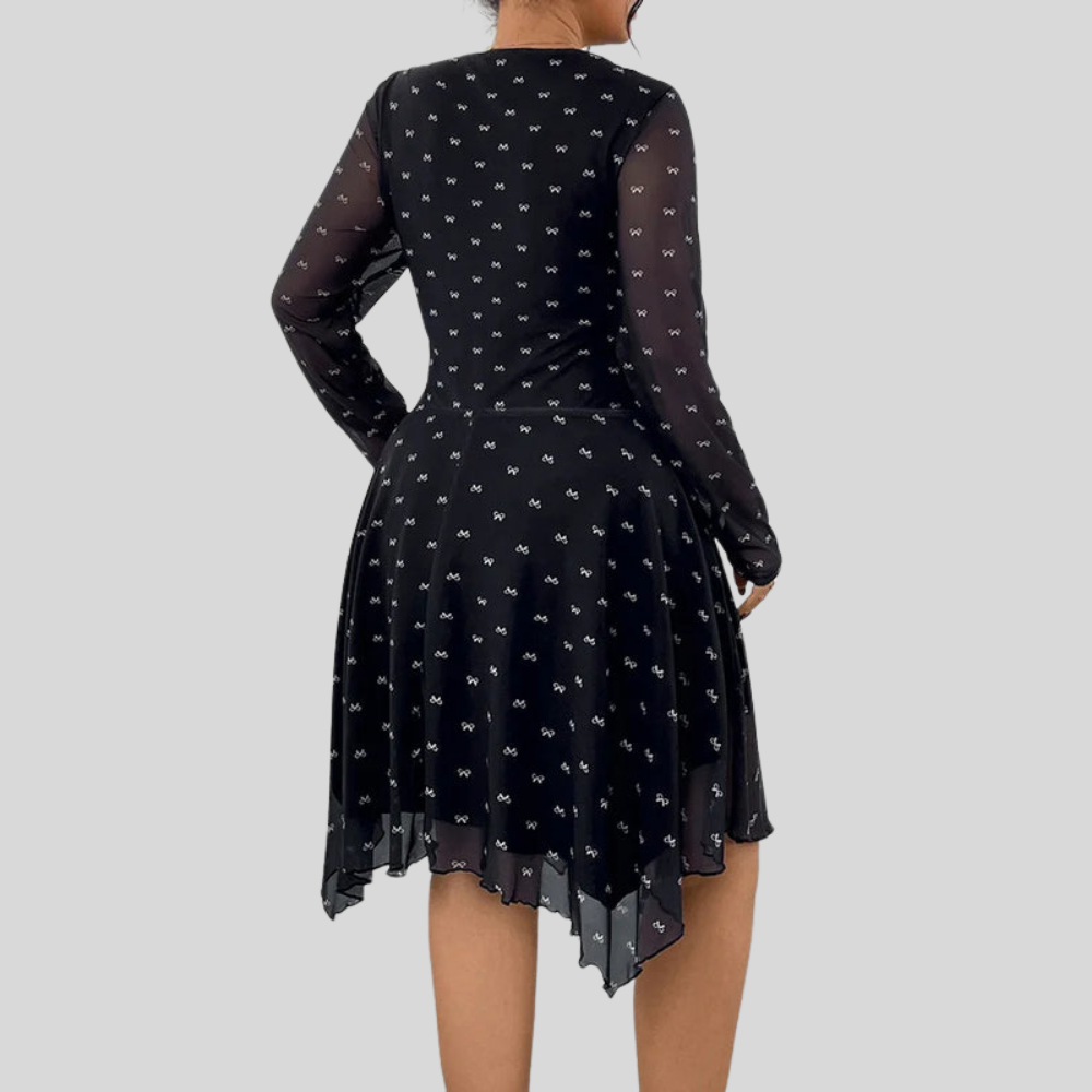 Plus Size Bow Print Dress