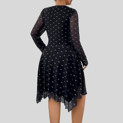 Plus Size Bow Print Dress