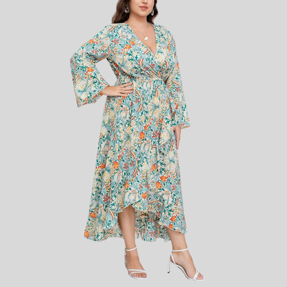 Floral Plus Size Ruffle Dress