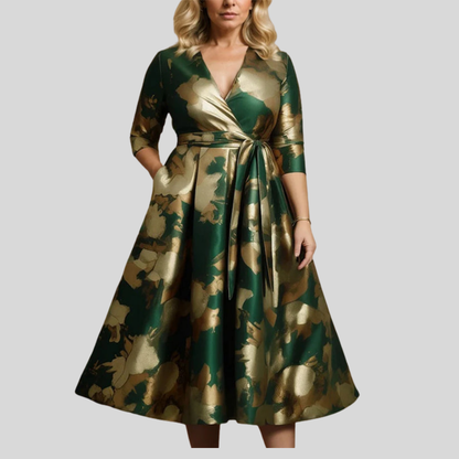 Plus Size Floral Midi Dress