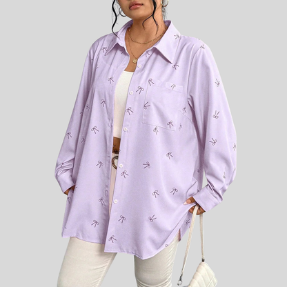 Bow Pocket Plus Size Shirt