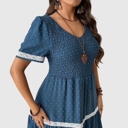Swiss Dot Plus Size Summer Dress
