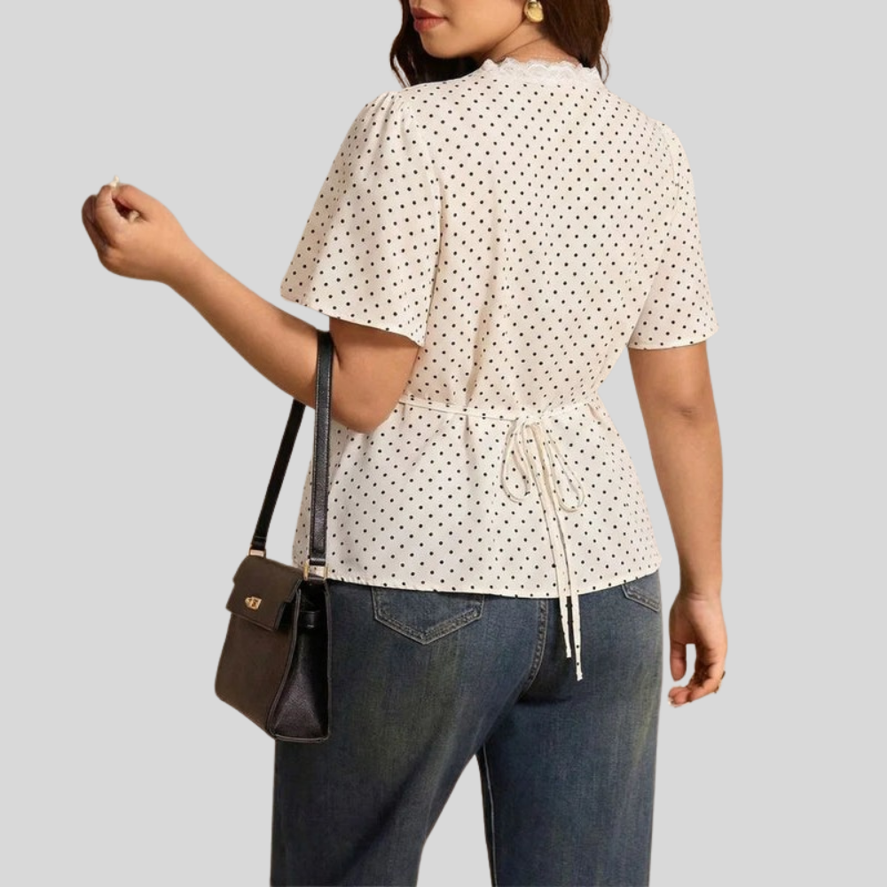 Polka Peplum Plus Size Top