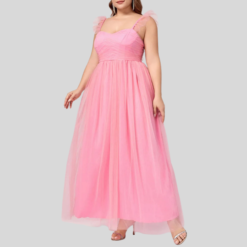 Square Neck Plus Size Party Dress