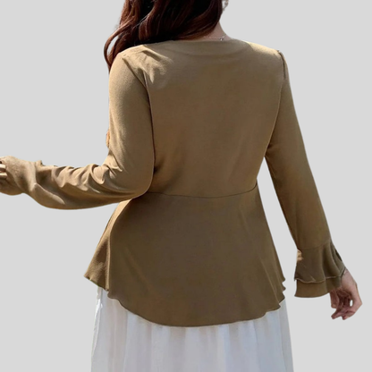 Lace Up Plus Size Blouse