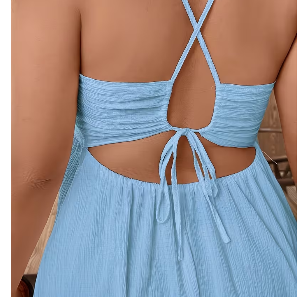 Plus Size Halter Neck & Keyhole Midi Dress