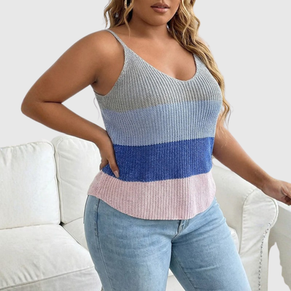 Color Block Plus Size Cami Top