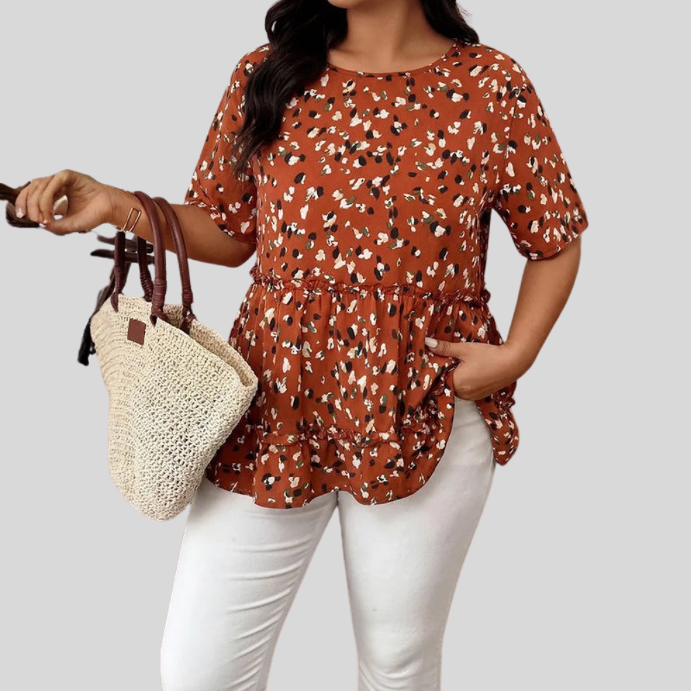 Plus Size Ruffle Summer Blouse