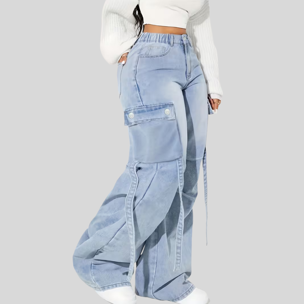High Waist Cargo Pocket Pants