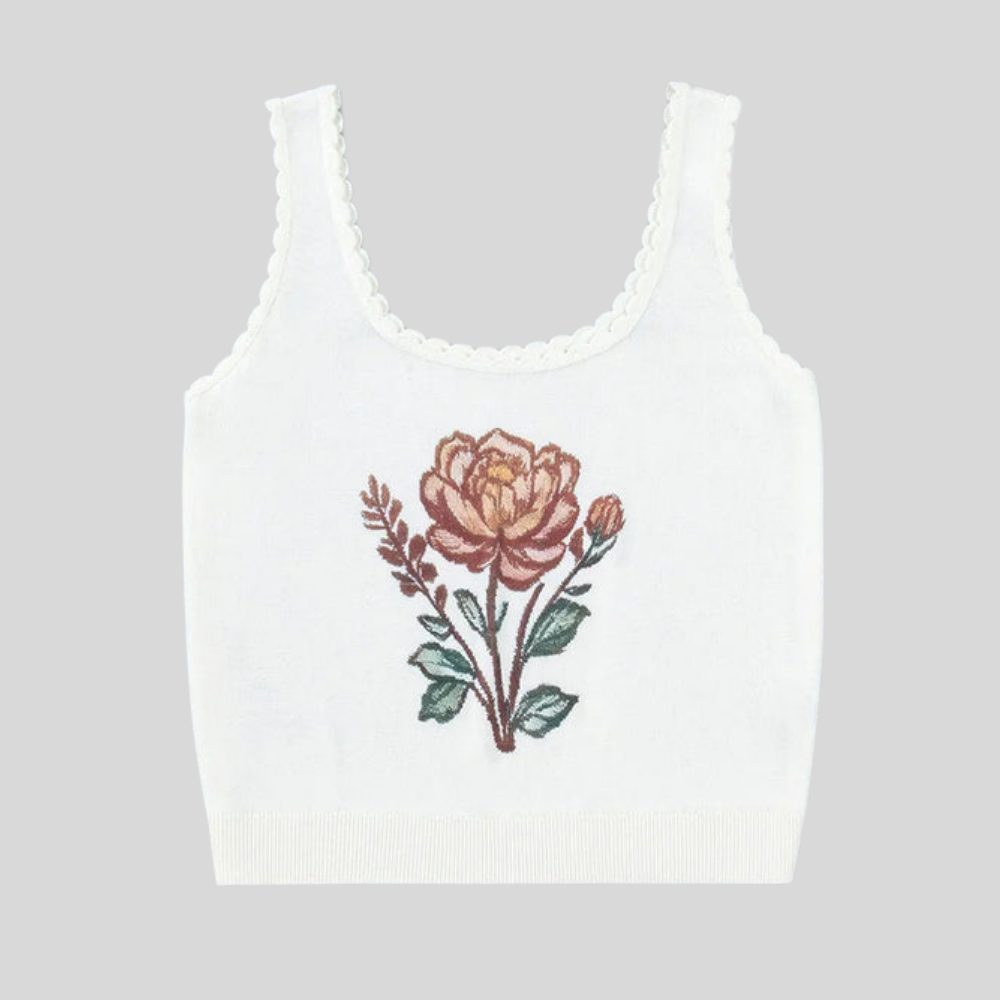 Floral Scoop Plus Size Tanka