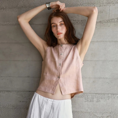 Reversible Casual Sleeveless Crop Top